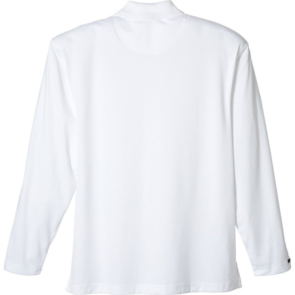 Elevate Men's White Brecon Long Sleeve Polo