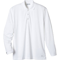 Elevate Men's White Brecon Long Sleeve Polo