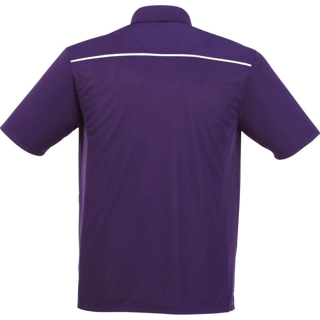Elevate Men's Dark Plum Albula Short Sleeve Polo