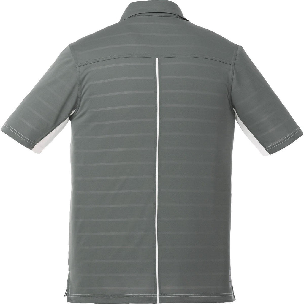 Elevate Men's Steel Grey Prescott Short Sleeve Polo