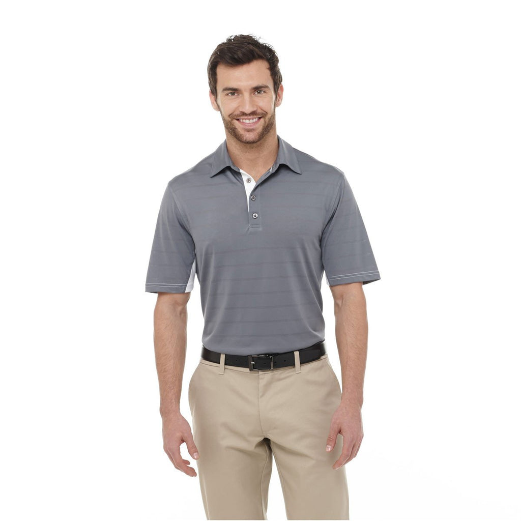 Elevate Men's Steel Grey Prescott Short Sleeve Polo