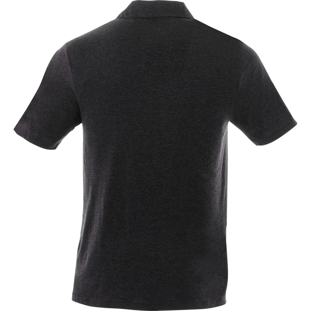 Elevate Men's Heather Dark Charcoal Acadia Short Sleeve Polo
