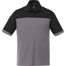 Elevate Men's Black/Steel Grey Mack Short Sleeve Polo