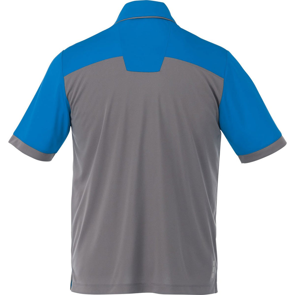 Elevate Men's Olympic Blue/Steel Grey Mack Short Sleeve Polo