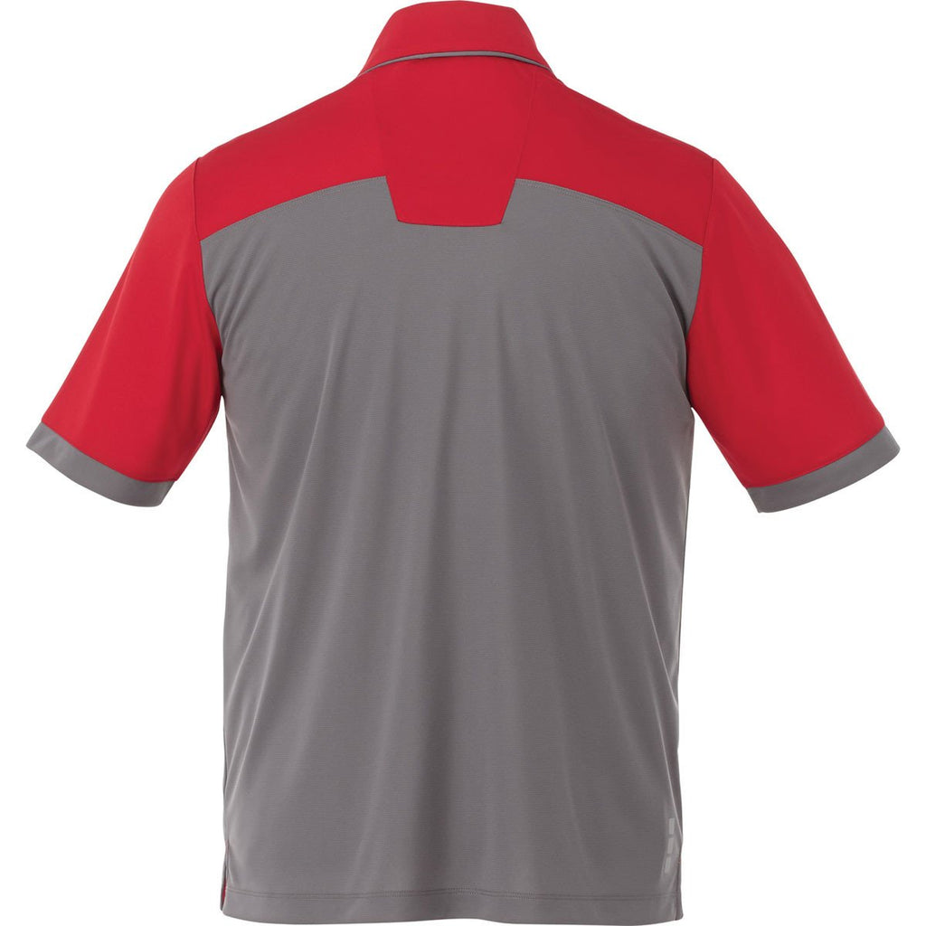 Elevate Men's Team Red/Steel Grey Mack Short Sleeve Polo