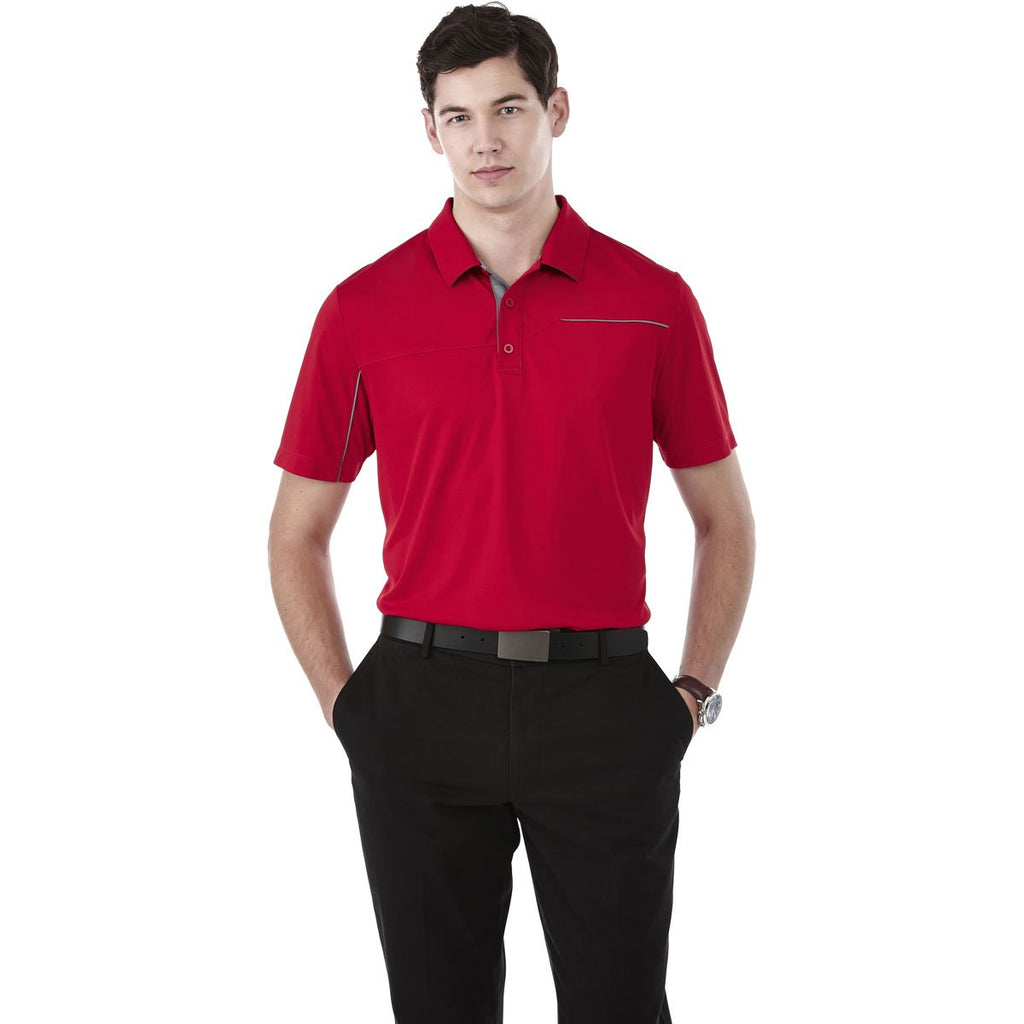 Elevate Men's Team Red/Steel Grey Wilcox Short Sleeve Polo