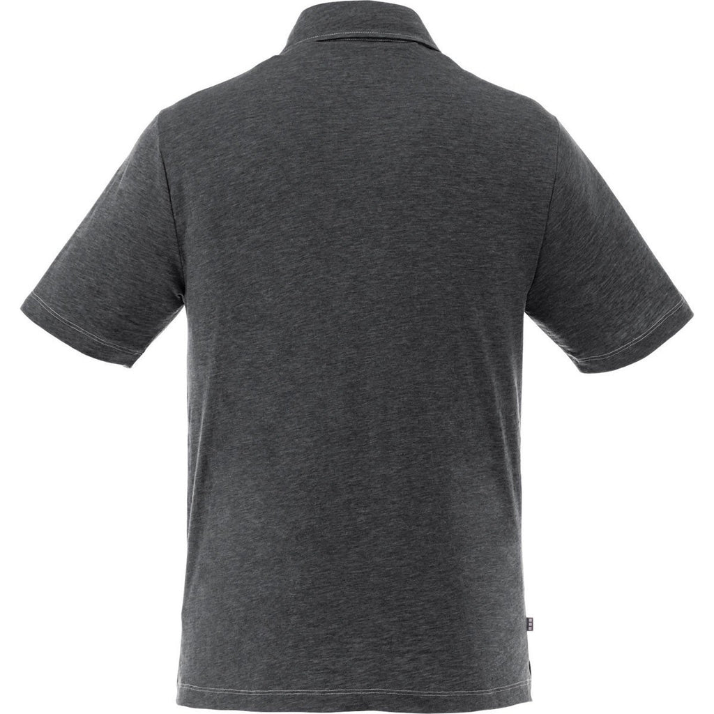 Elevate Men's Heather Dark Charcoal Tipton Short Sleeve Polo