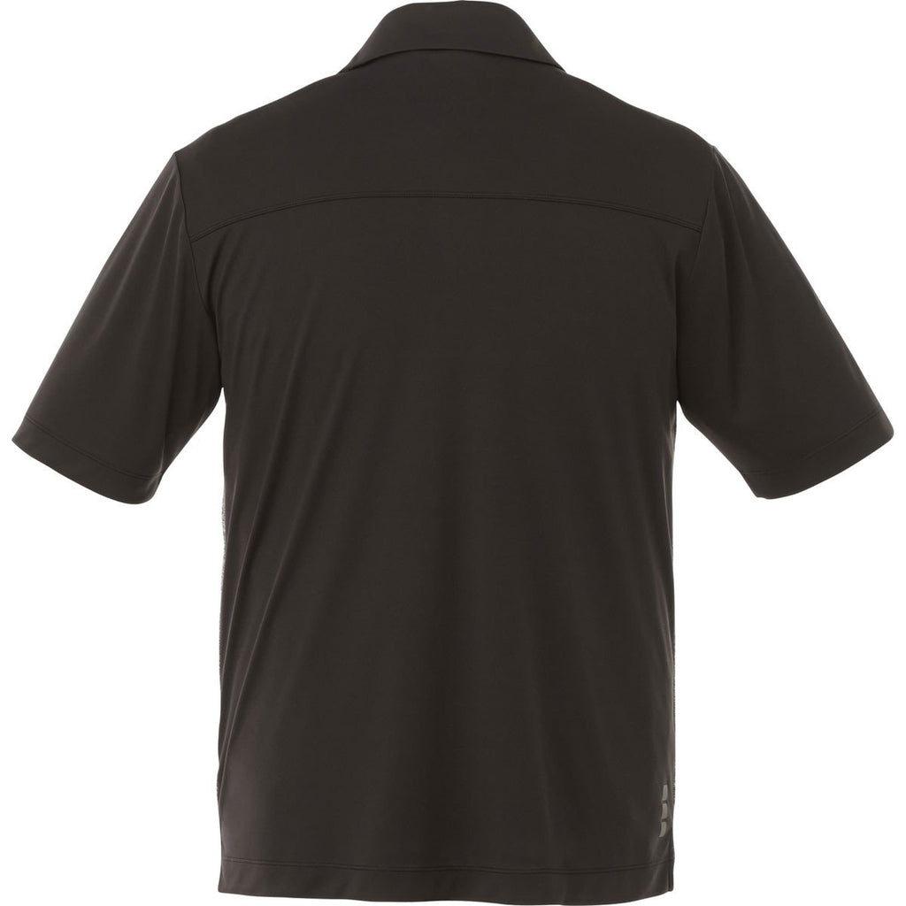 Elevate Men's Heather Dark Charcoal/Black Smoke Sagano Short Sleeve Polo