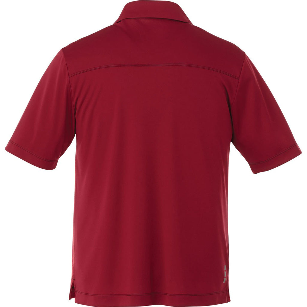 Elevate Men's Vintage Red Heather/Chili Sagano Short Sleeve Polo