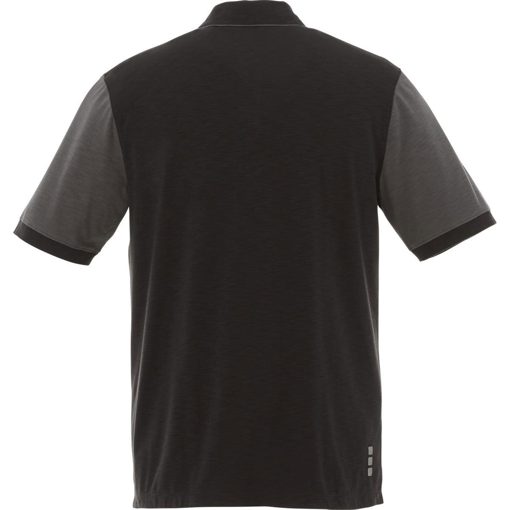 Elevate Men's Charcoal/Black Smoke Laramie Short Sleeve Polo