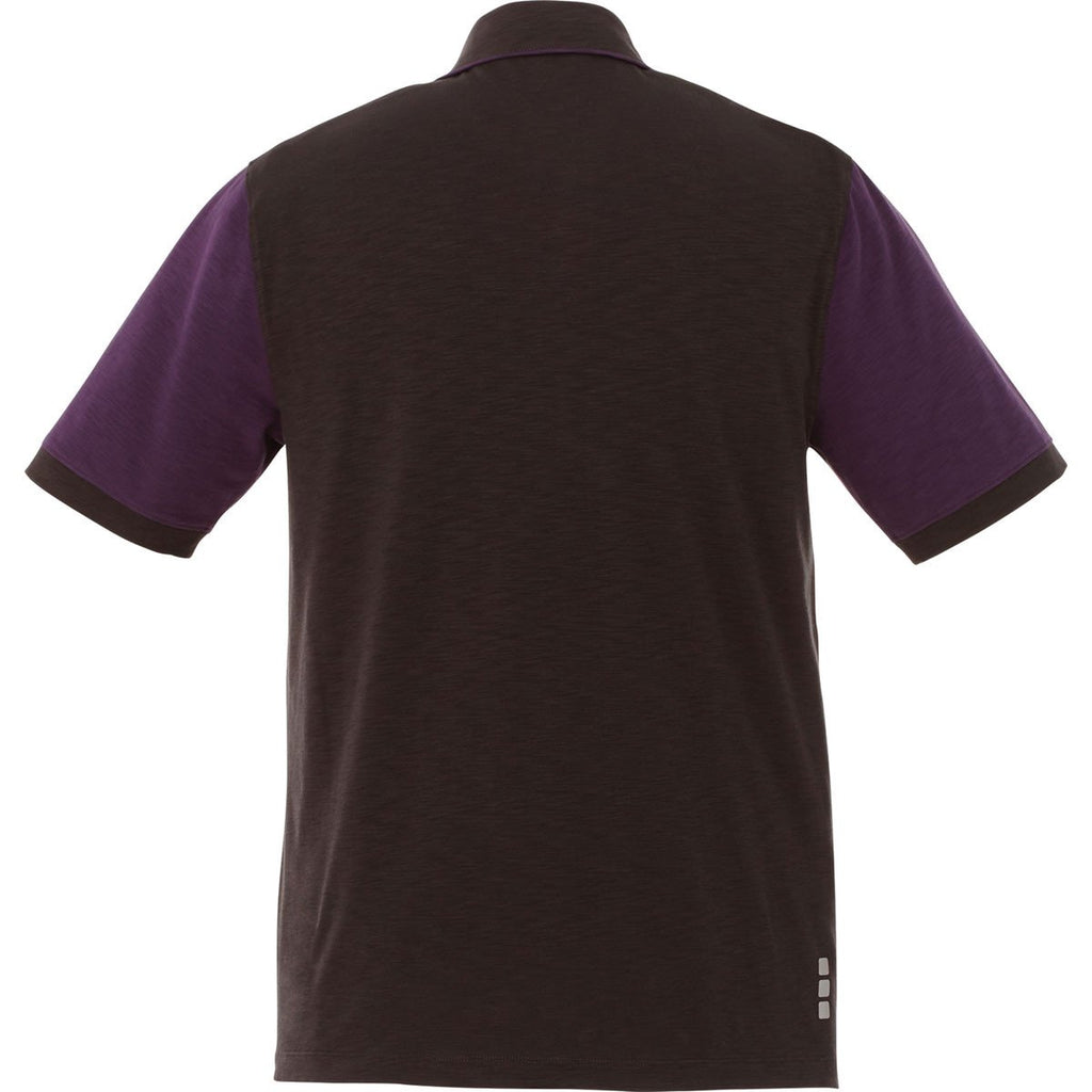 Elevate Men's Dark Plum/Black Smoke Laramie Short Sleeve Polo