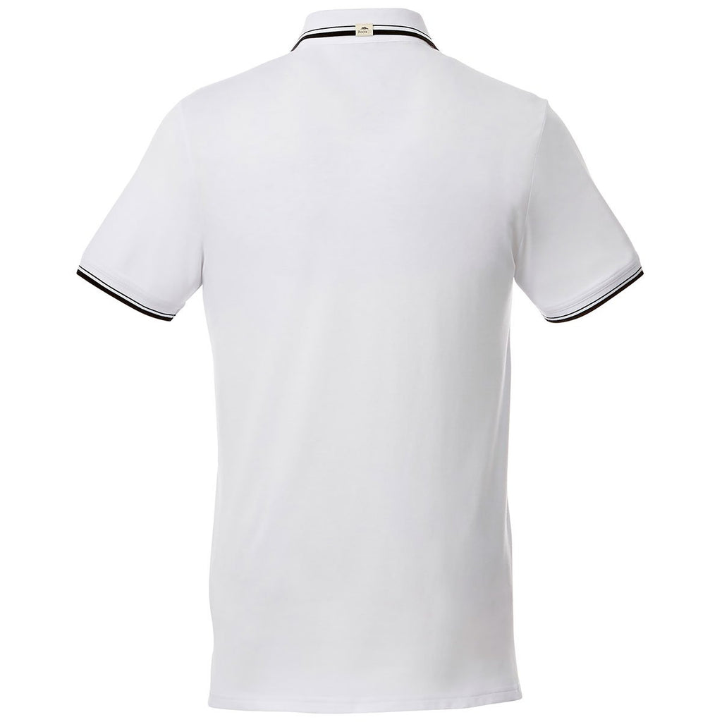 Roots73 Men's White/Black Limestone Short Sleeve Polo