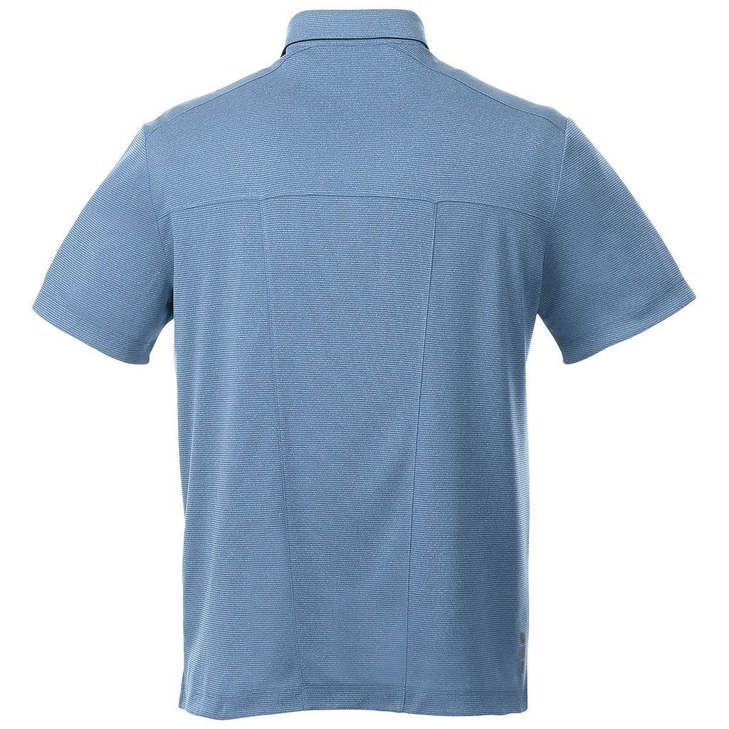 Elevate Men's Metro Blue Heather Skara Short Sleeve Polo