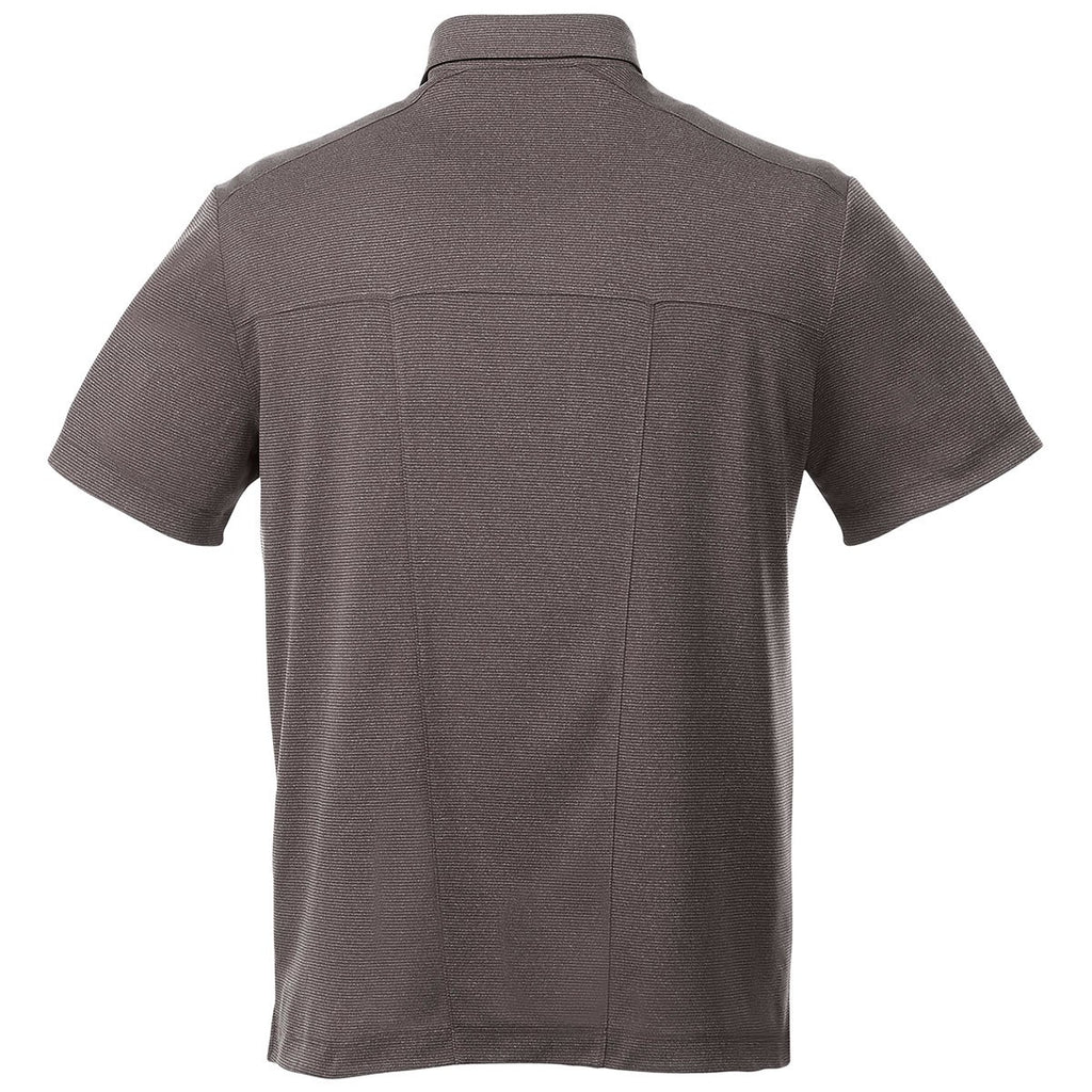 Elevate Men's Heather Charcoal Skara Short Sleeve Polo