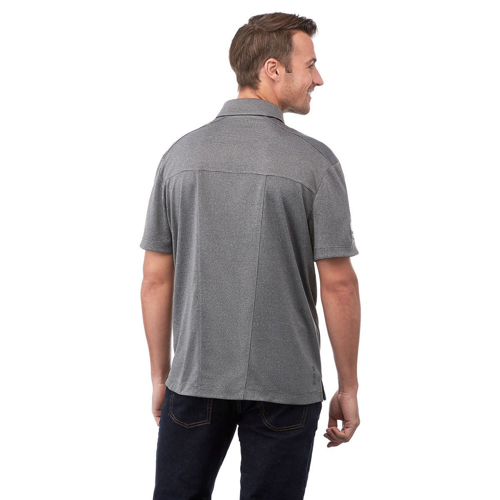 Elevate Men's Heather Charcoal Skara Short Sleeve Polo