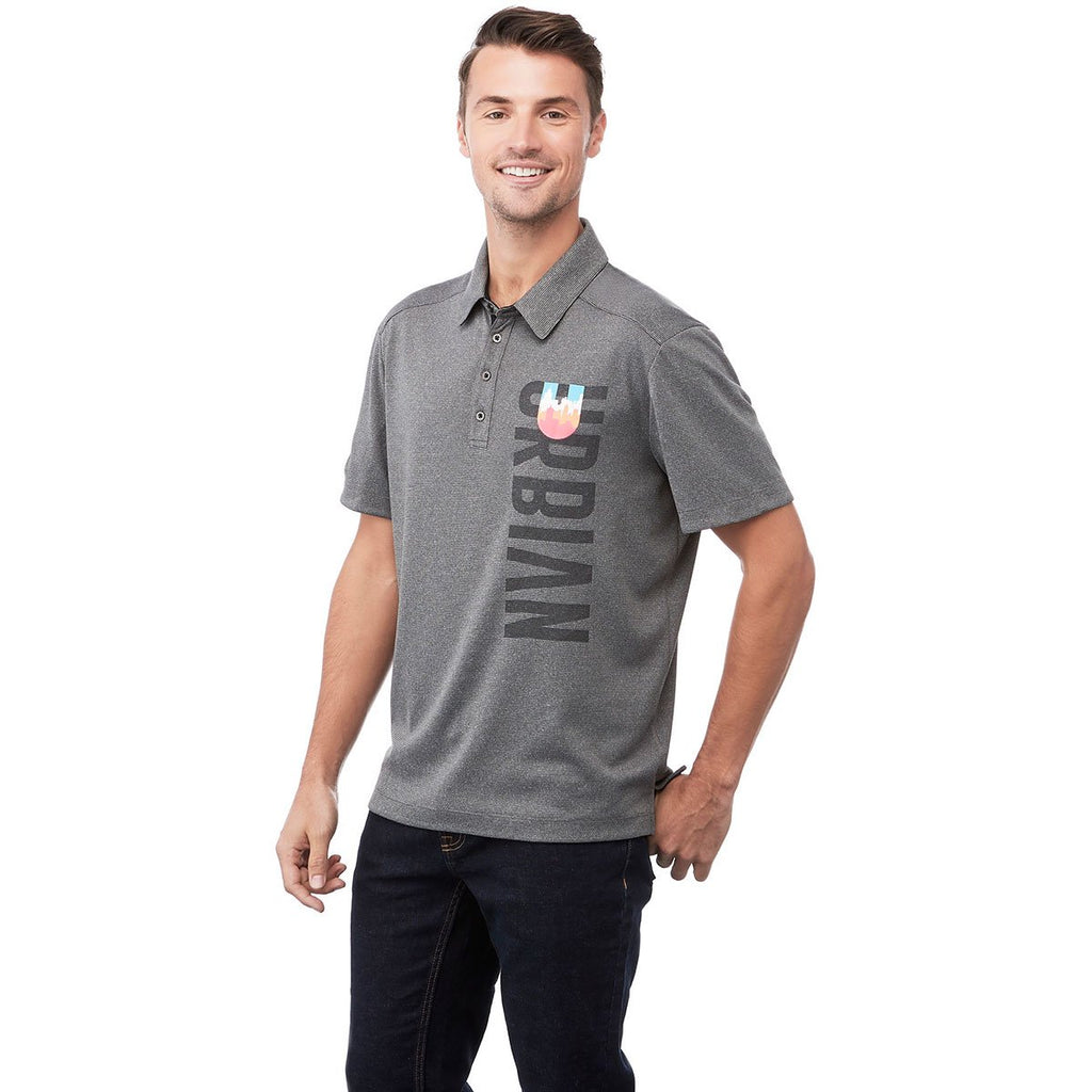 Elevate Men's Heather Charcoal Skara Short Sleeve Polo