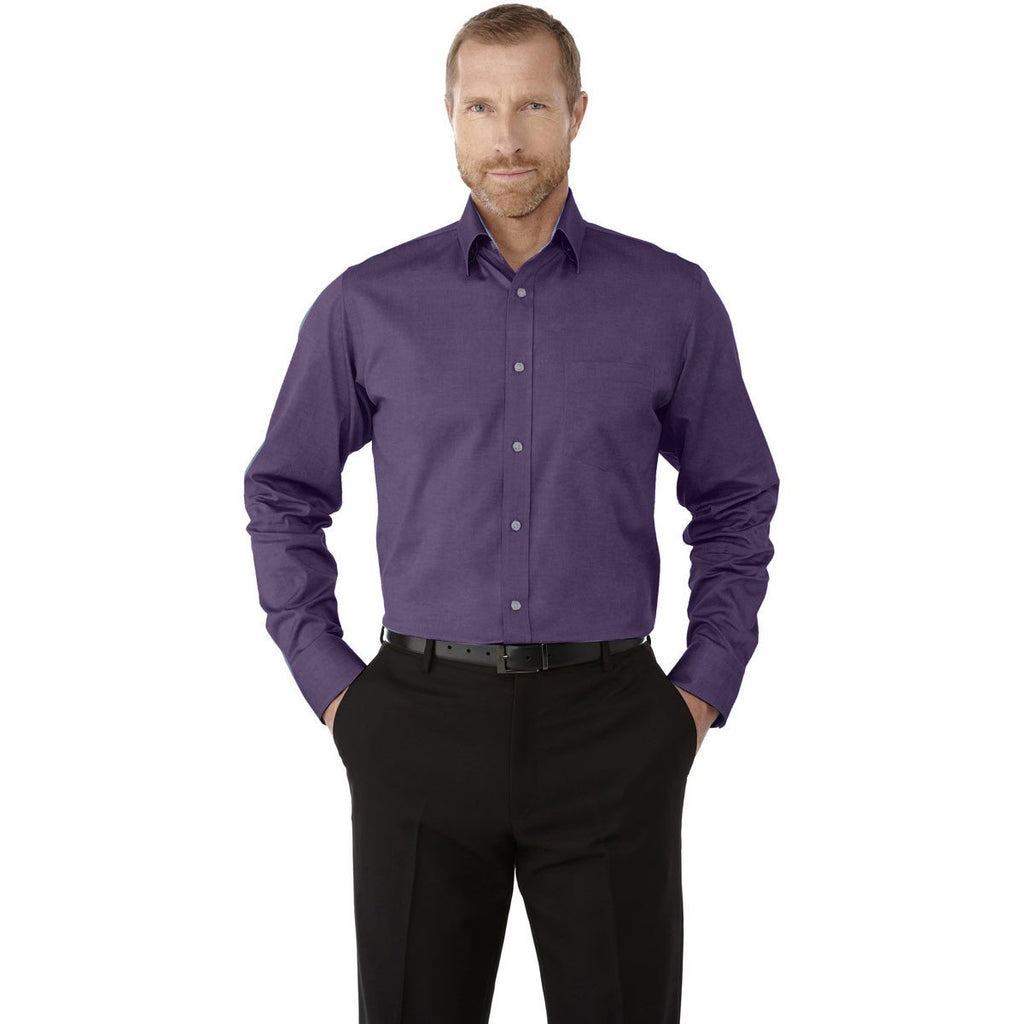 Elevate Men's Dark Plum Cromwell Long Sleeve Shirt