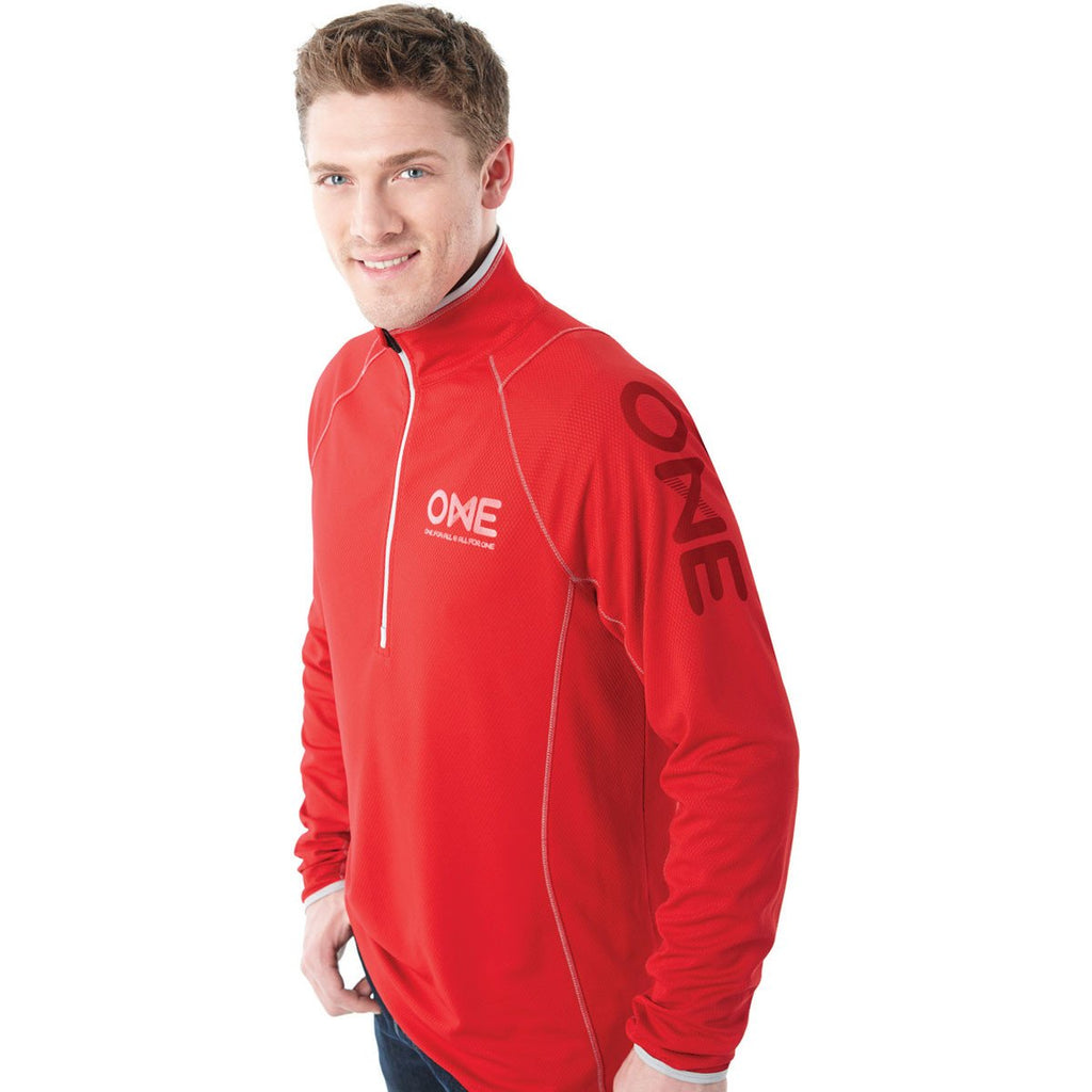 Elevate Men's Team Red Knew Knit Half Zip