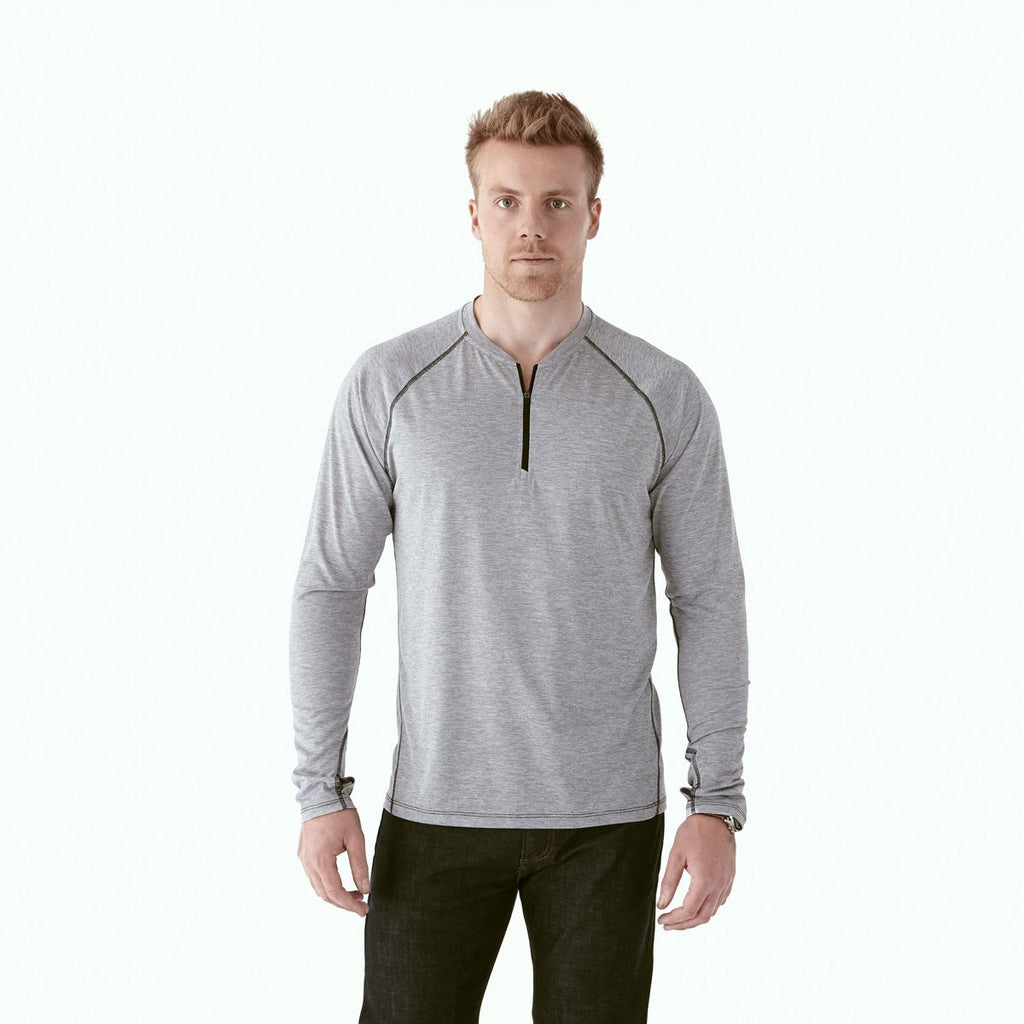Elevate Men's Heather Grey Quadra Long Sleeve Shirt