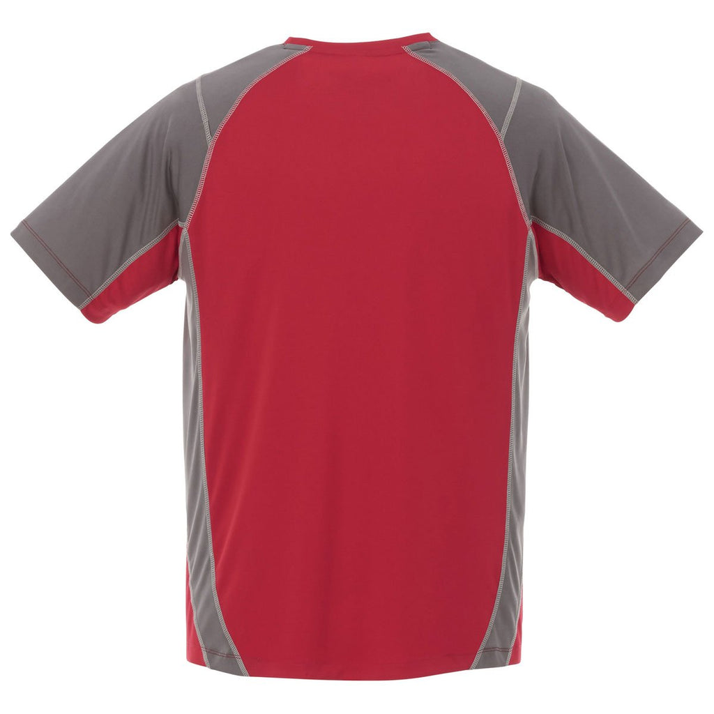 Elevate Men's Team Red/Steel Grey Taku Short Sleeve Tech Tee