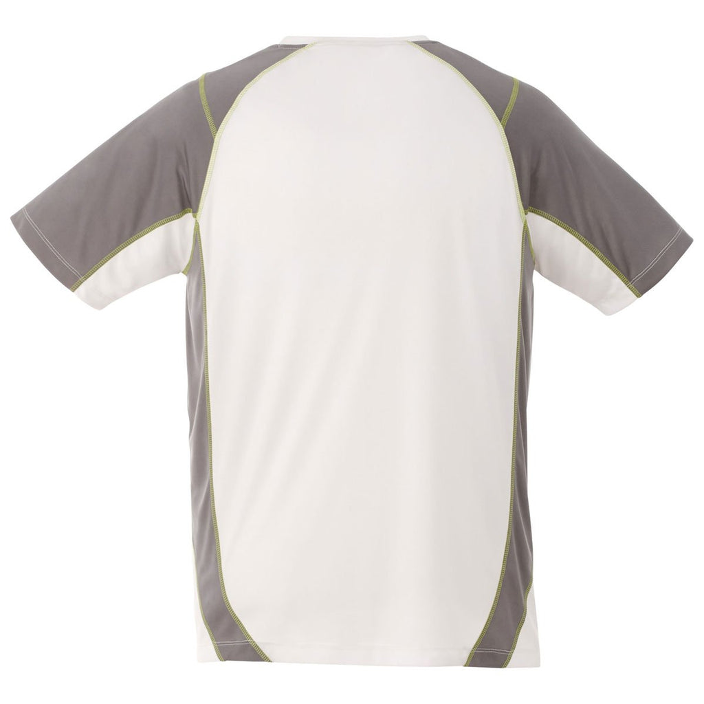 Elevate Men's White/Steel Grey Taku Short Sleeve Tech Tee