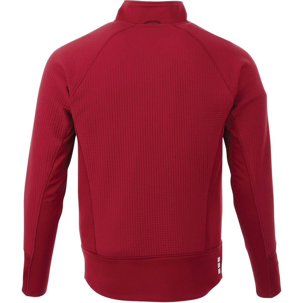Elevate Men's Vintage Red Panorama Hybrid Knit Jacket