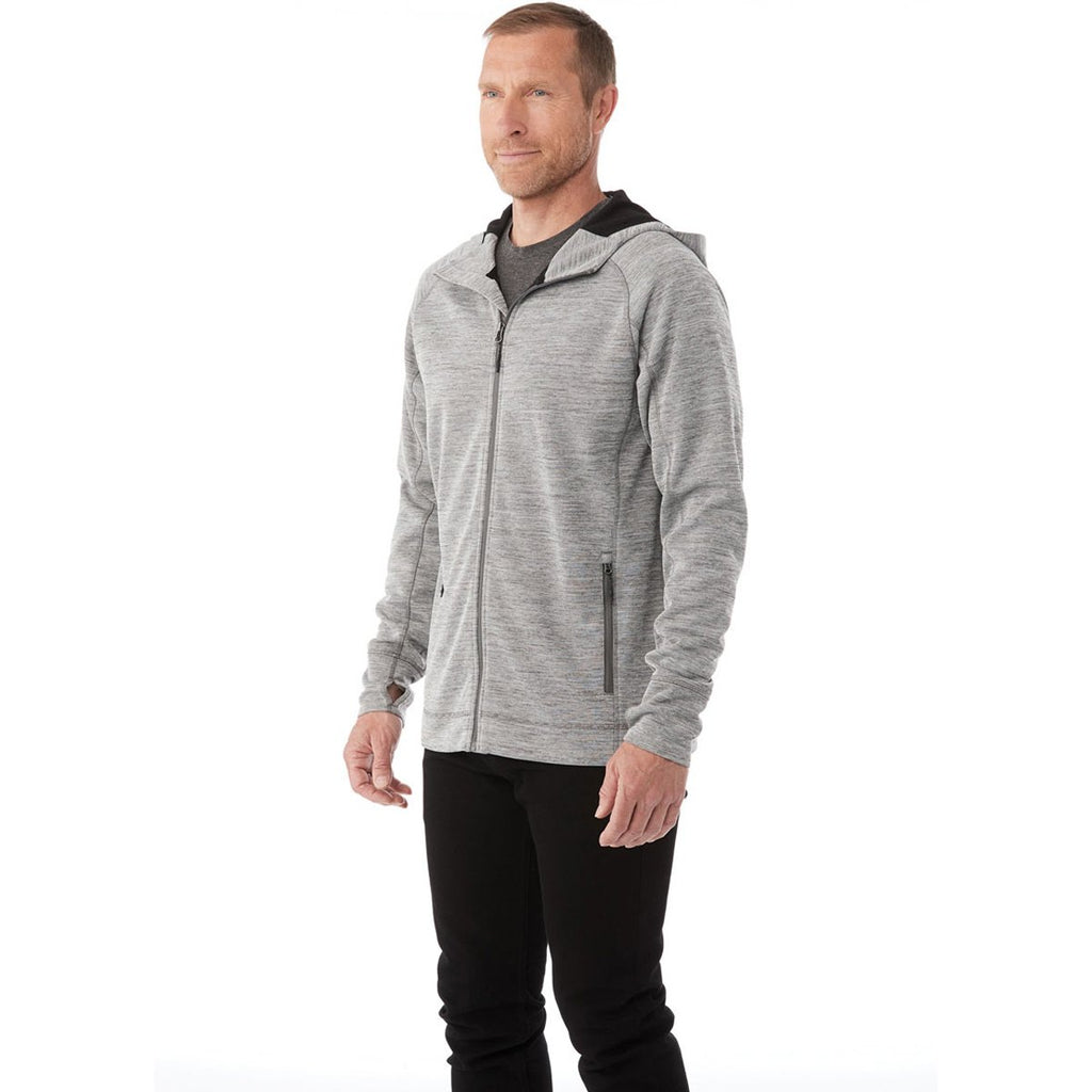 Elevate Men's Heather Charcoal Odell Knit Zip Hoody