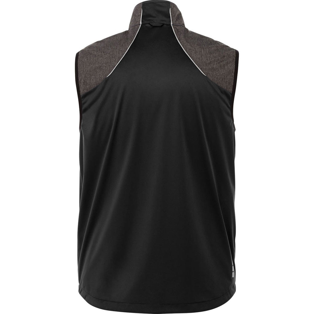 Elevate Men's Black/Smoke Heather Nasak Hybrid Softshel Vest