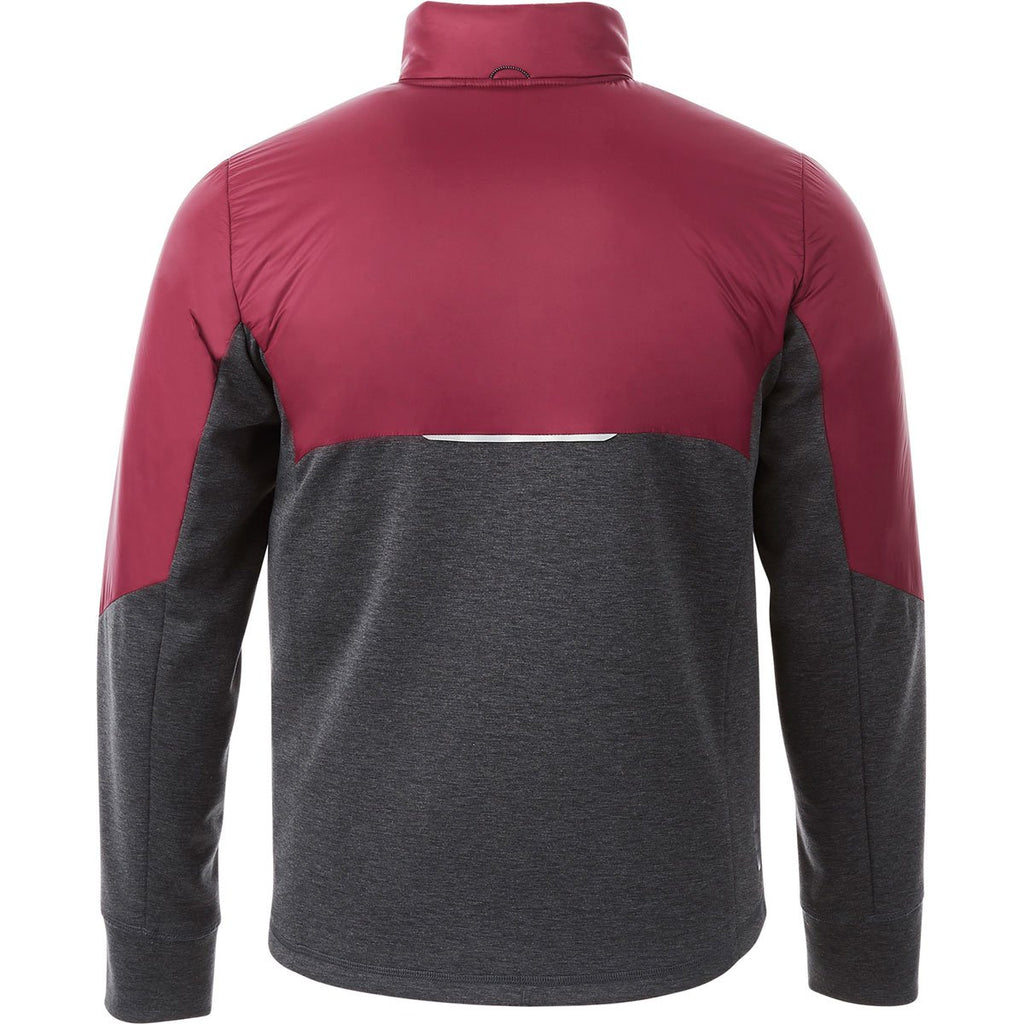 Elevate Men's Maroon/Heather Dark Charcoal Fernie Hybrid Insulated Jacket