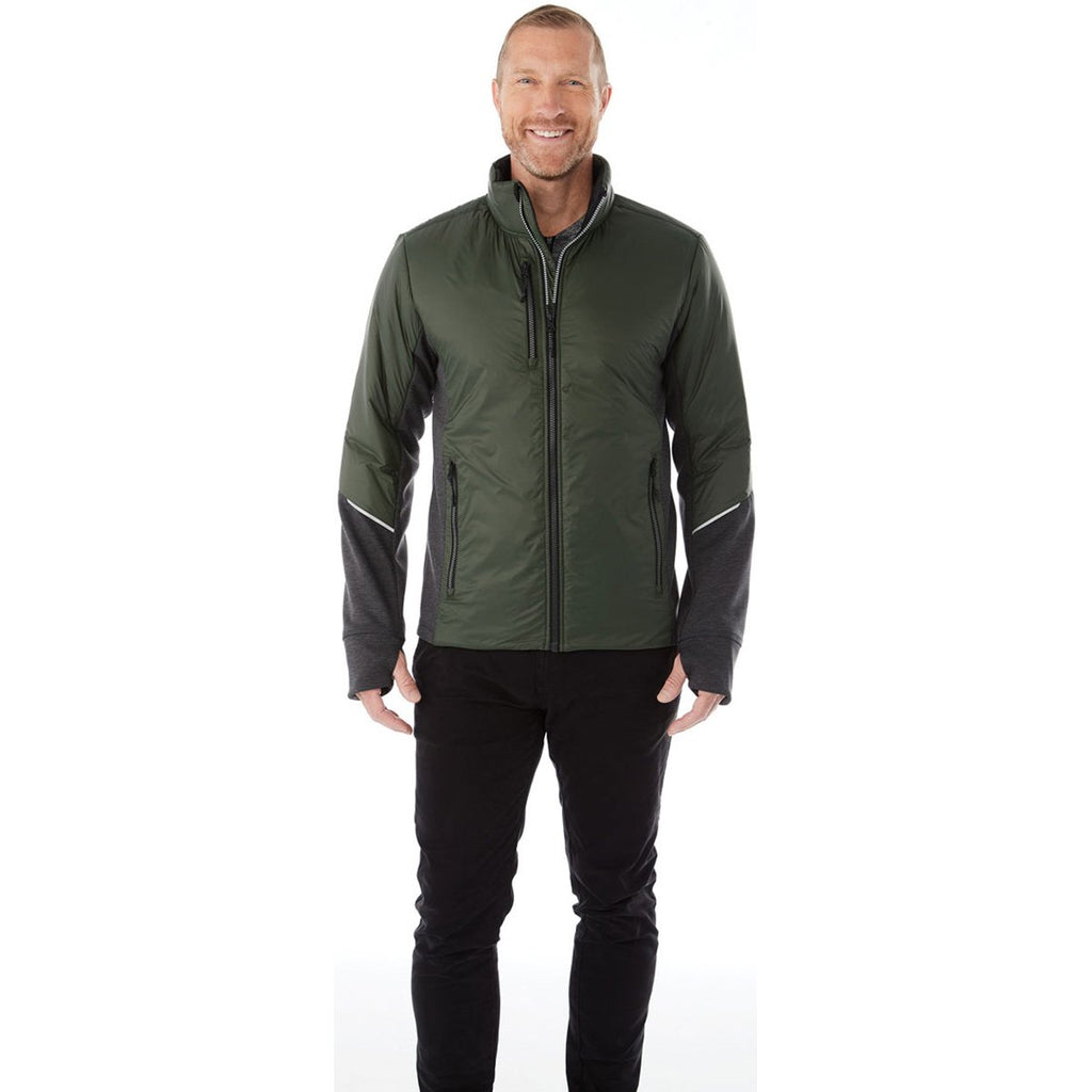 Elevate Men's Loden/Heather Dark Charcoal Fernie Hybrid Insulated Jacket