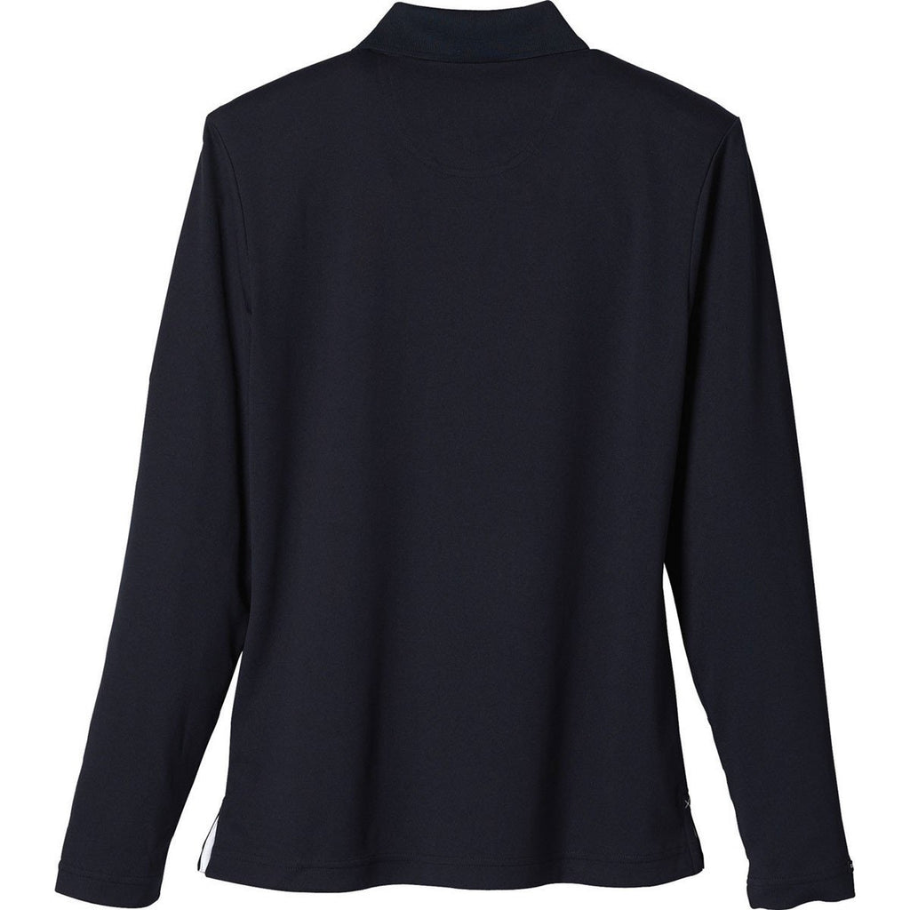 Elevate Women's Navy Brecon Long Sleeve Polo
