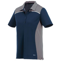 Elevate Women's Navy/Steel Grey/White Martis Short Sleeve Polo