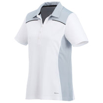 Elevate Women's White/Light Grey/Black Martis Short Sleeve Polo