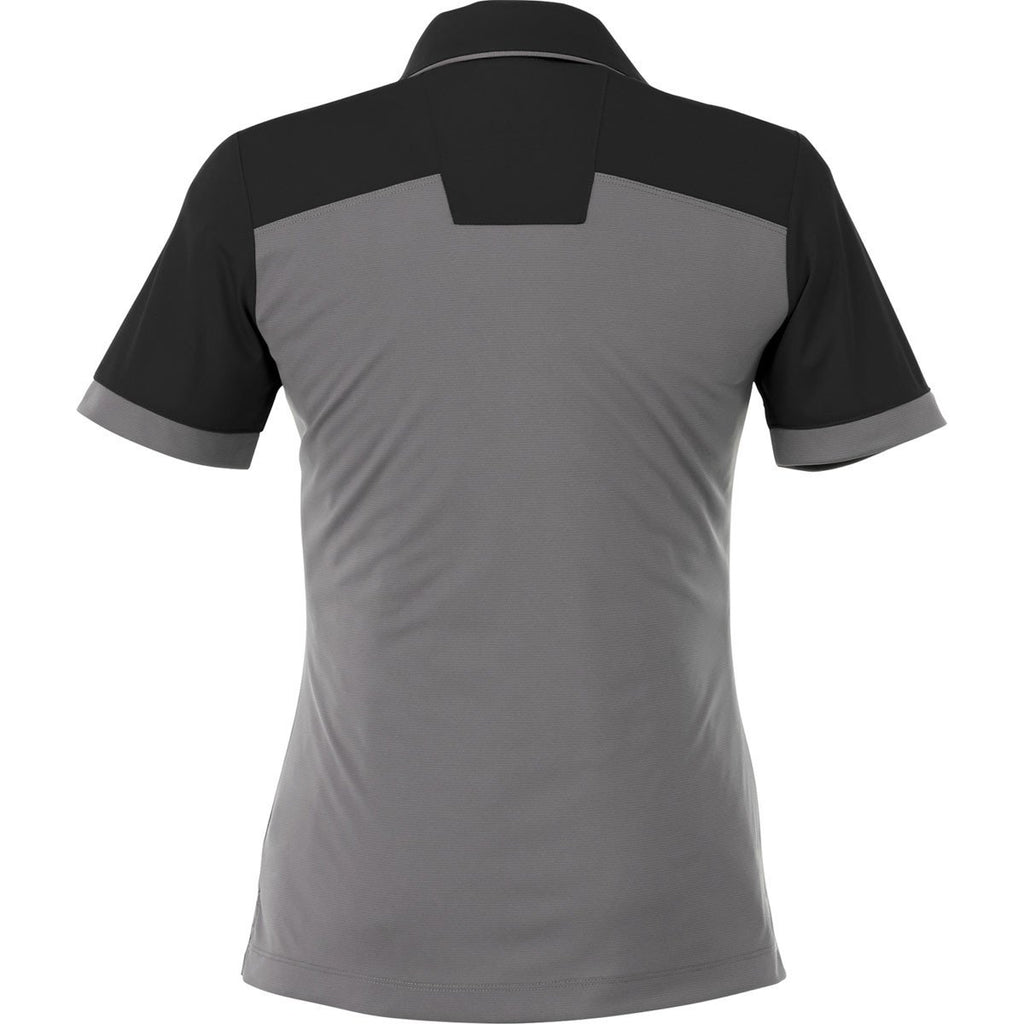 Elevate Women's Black/Steel Grey Mack Short Sleeve Polo
