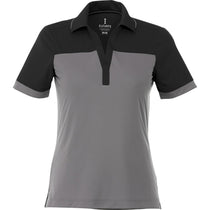 Elevate Women's Black/Steel Grey Mack Short Sleeve Polo