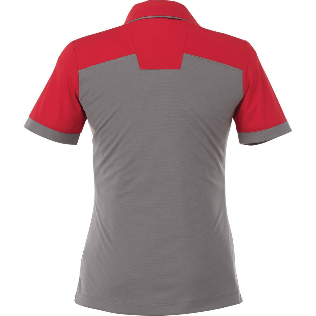Elevate Women's Team Red/Steel Grey Mack Short Sleeve Polo