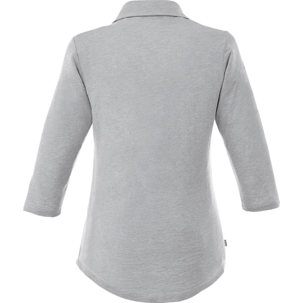 Elevate Women's Heather Grey Tipton 3/4 Sleeve Polo