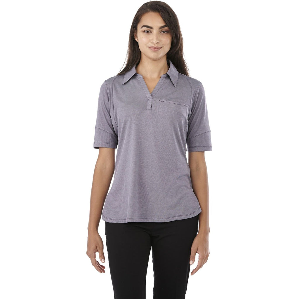 Elevate Women's Dark Plum Torres Short Sleeve Polo