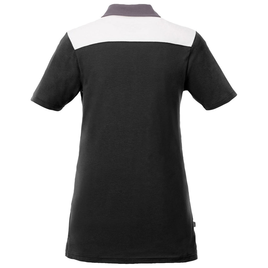 Elevate Women's Black/Steel Grey/White Gydan Short Sleeve Polo