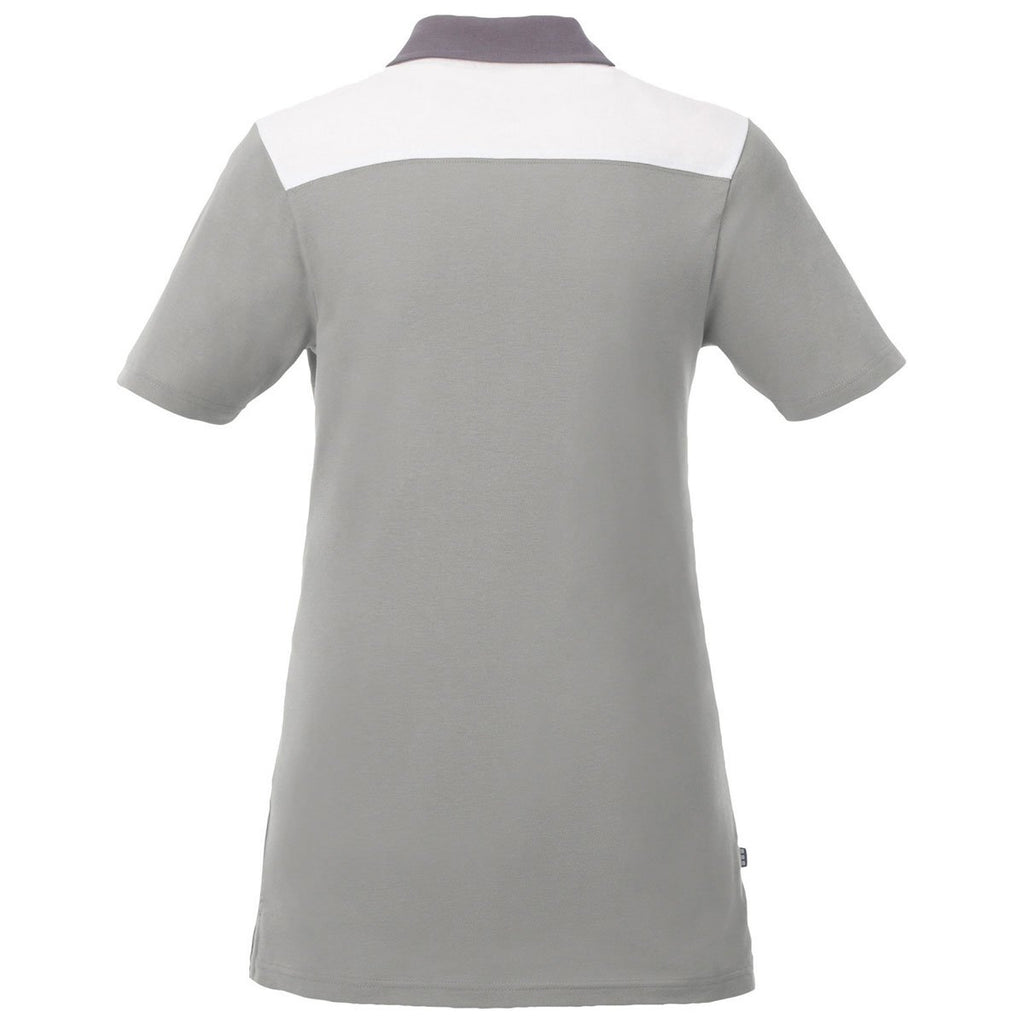 Elevate Women's Fossil/Steel Grey/White Gydan Short Sleeve Polo