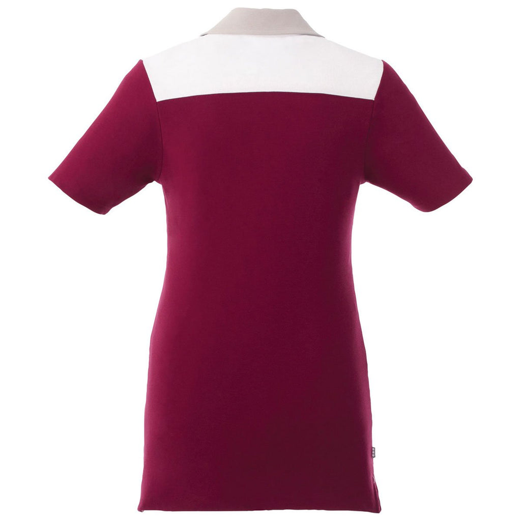 Elevate Women's Maroon/Fossil/White Gydan Short Sleeve Polo