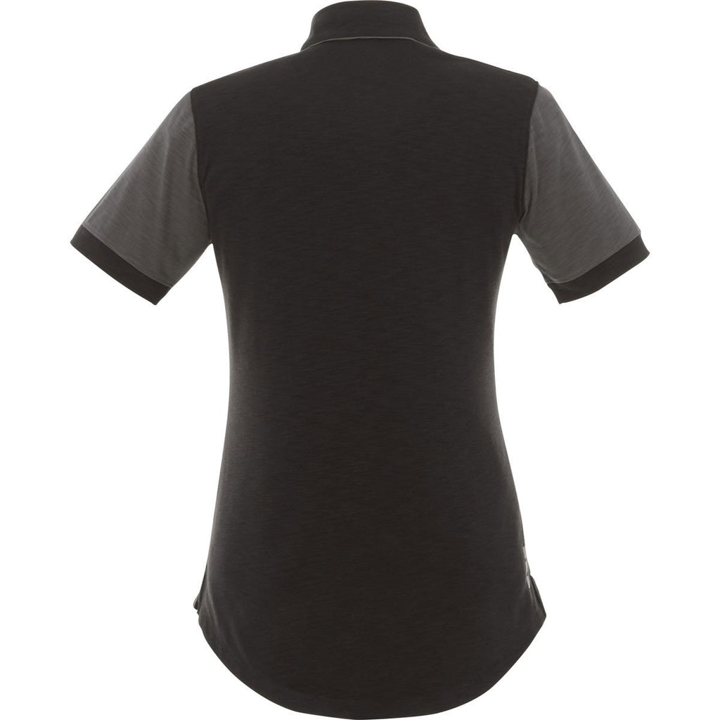Elevate Women's Charcoal/Black Smoke Laramie Short Sleeve Polo