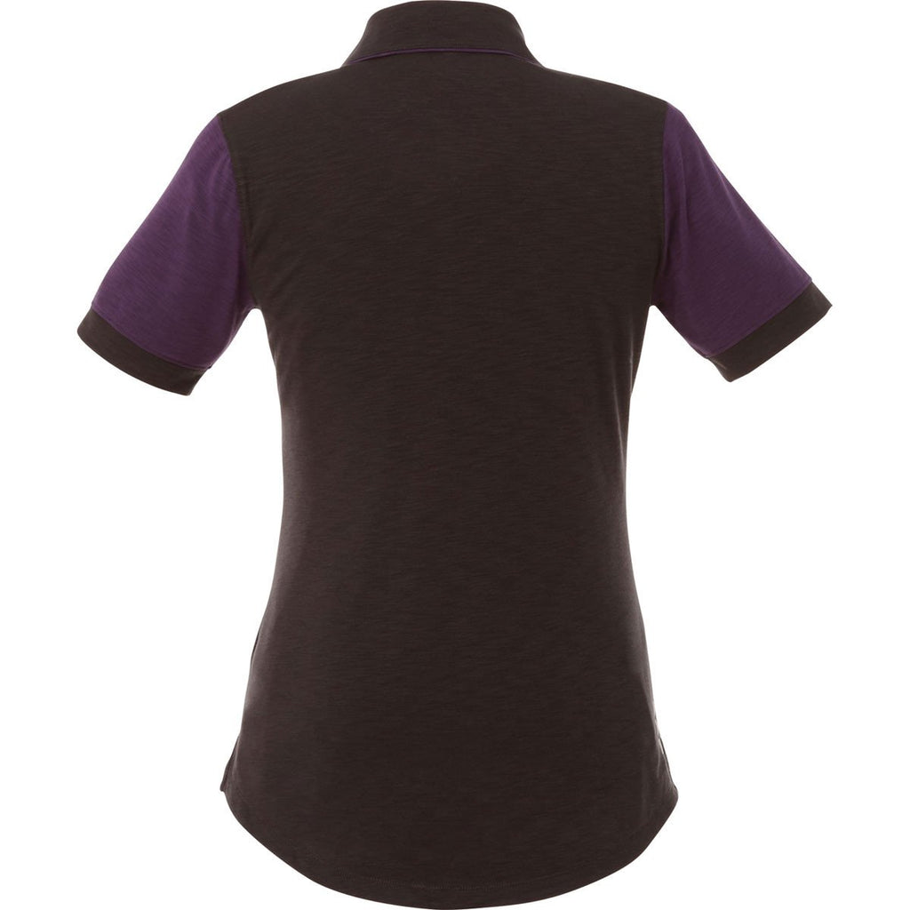 Elevate Women's Dark Plum/Black Smoke Laramie Short Sleeve Polo