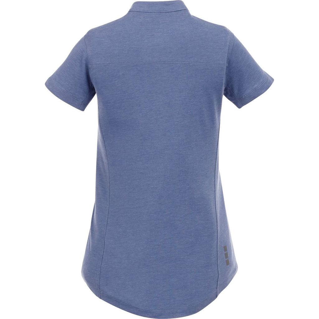 Elevate Women's Steel Blue Heather Concord Short Sleeve Polo