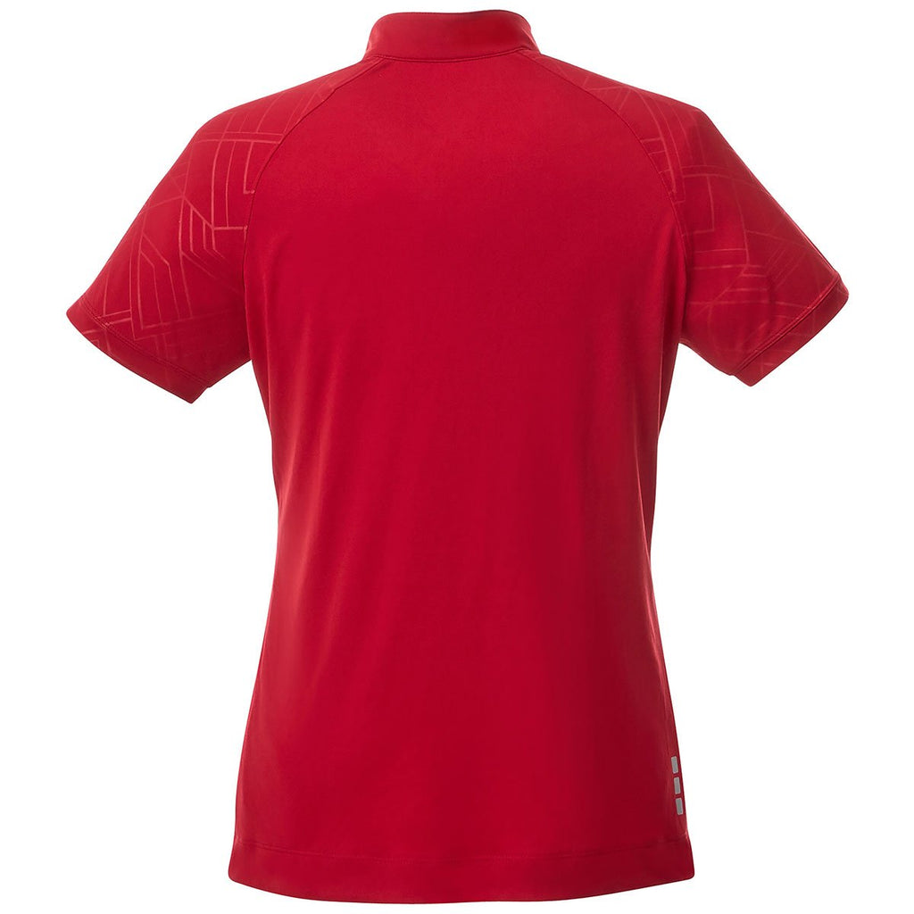 Elevate Women's Team Red Hakone Short Sleeve Polo