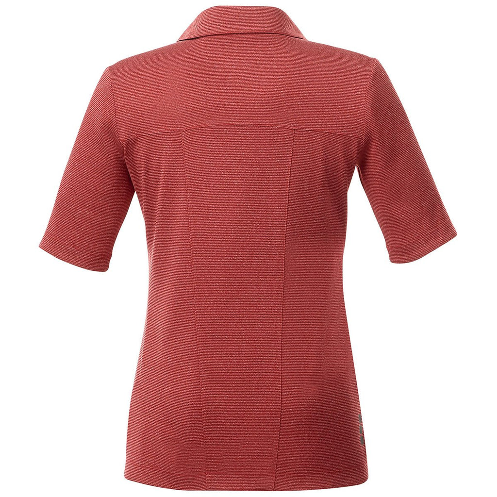 Elevate Women's Vintage Red Heather Skara Short Sleeve Polo
