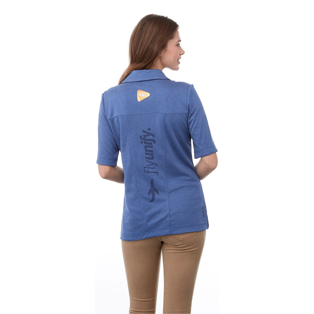 Elevate Women's Metro Blue Heather Skara Short Sleeve Polo