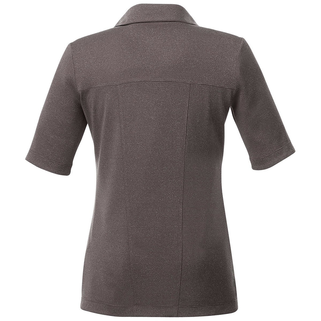 Elevate Women's Heather Charcoal Skara Short Sleeve Polo