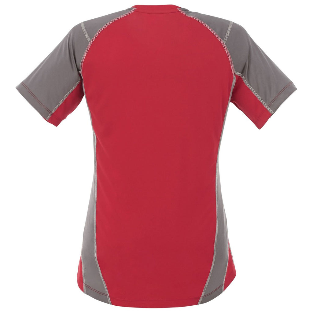 Elevate Women's Team Red/Steel Grey Taku Short Sleeve Tech Tee