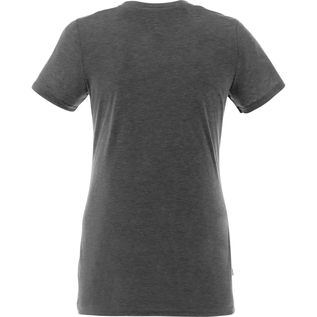 Elevate Women's Heather Dark Charcoal Sarek V-Neck Short Sleeve Tee